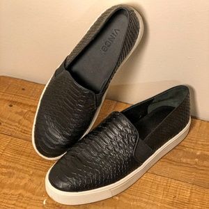 Vince Blair Black SnakeSkin SlipOn Sneakers Size 9